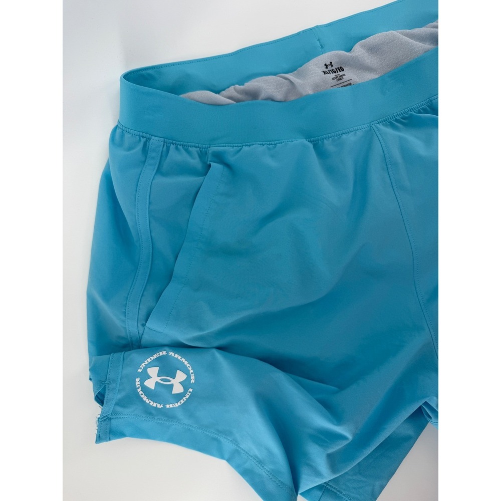 Under Armour Womens Light Blue Athletic Running Training Shorts XL 7 Inch Inseam